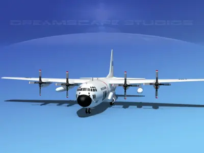 Lockheed C-130 Hercules Unated Nations 3D model
