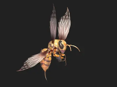 animated bee Low-poly 3D model