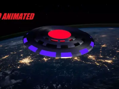 UFO Craft Animated  Low-poly 3D model