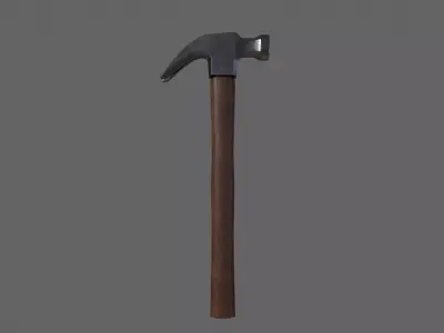 PBR Claw Hammer Wood3 Low-poly 3D model