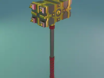 Battel heavy hammer 3D model for game 3D model