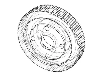 Aluminum Racing Flywheel for 4-Shoe Low-poly 3D model