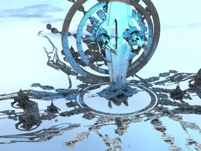 Horned Nile ship city 1 Low-poly 3D model