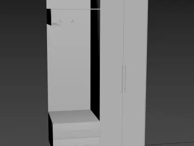 Hallway Furniture Set  No textures Low-poly 3D model