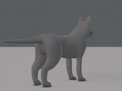Dog base for game Low-poly 3D model