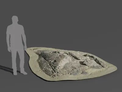  Large Low Cracked Beach Rock Model 