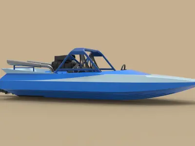 Jet sprint boat 3D model