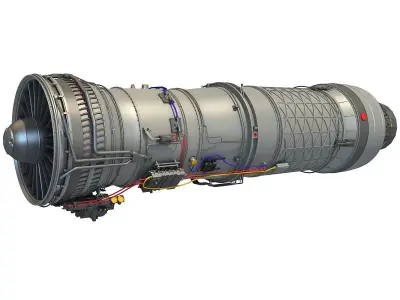 Pratt Whitney F100 Turbofan Engine 3D model