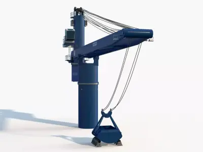 Large Heavy Duty Crane for Commercial Cargo Ship 3D model