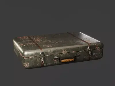 Old Military Case with Riffle Free low-poly 3D model