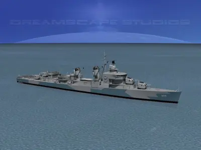 Sumner Class Destroyer DD699 USS Waldron 3D model