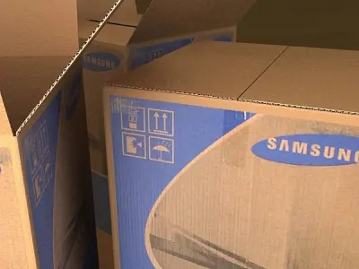 Photorealistic Cardboard Box High Res 3D model