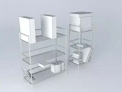 Shelves metal shelving unit with box on top Free 3D model purchase