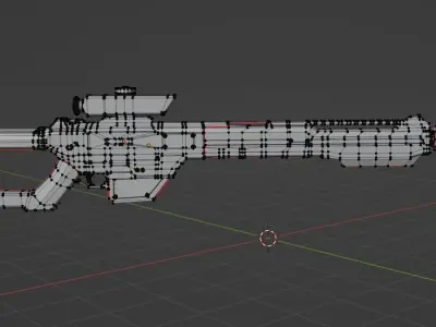 Sniper Scifi Low Poly 3D Free low-poly 3D model