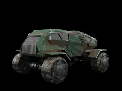 Futuristic Armored Vehicle Sci-Fi Off-Road 3D Model Low-poly 3D model