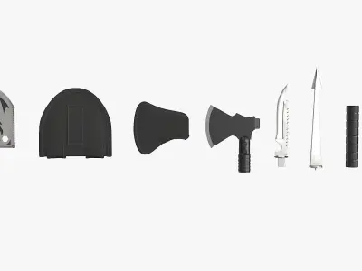 Survival and Camping Kit Low-poly 3D model