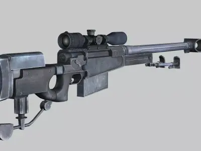 Sniper Denel 2NTW-20 Low-Poly 3D Model Low-poly 3D model