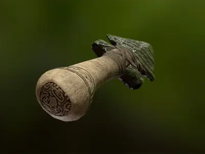 Obsidian Dagger Low-poly 3D model