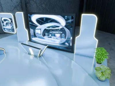 Modern 3D Exhibition Stand Trade Show Ready 3D model