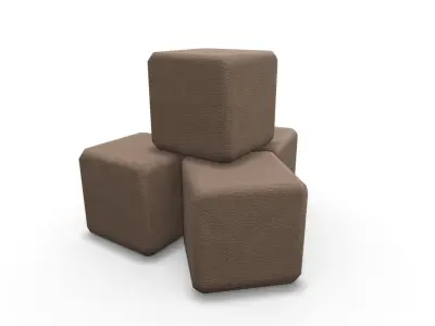 Leather Cubes SHC Quick Office LM Low-poly 3D model