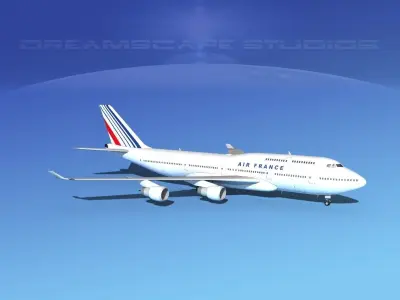 Boeing 747-400 Air France 3D model