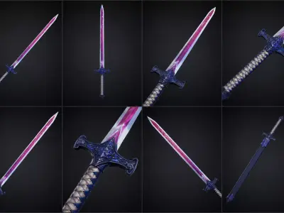 Celestial Prism Blade Low-poly 3D model