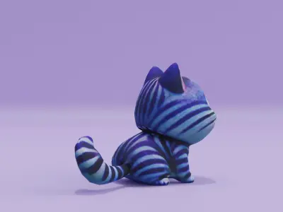 Cheshire Cat Toy Low High Poly Low-poly 3D model
