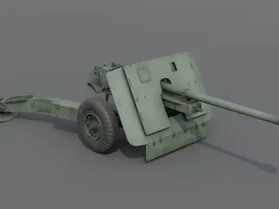 Ordnance QF 17-Pounder Anti-Tank Gun Low-poly 3D model