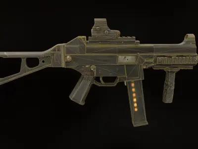UMP-45 gun Low-poly 3D model