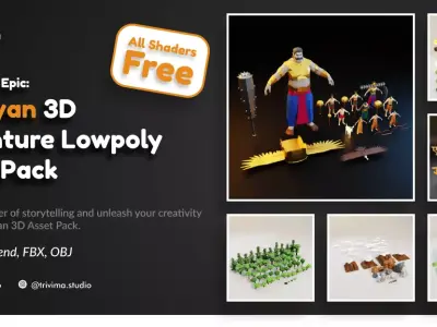 Unleash the Epic Ramayan 3D Adventure Lowpoly Asset Pack Free 3D model