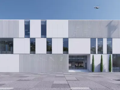 gallery building Low-poly 3D model