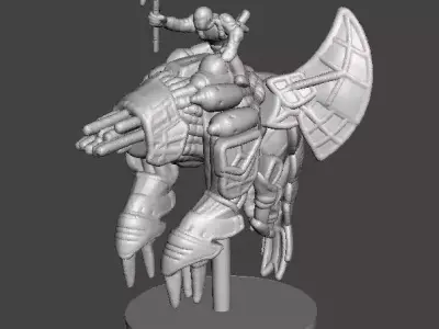 6MM MANDO WARRIORS ON BASILISK SET MINIATURE MODELS SCIFI GAMES 3D print model