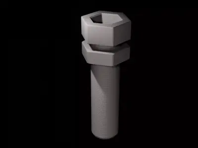 Simple Nut and Bolt 3D model