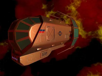 Spaceship Patriot Type 2 Brown Low-poly 3D model