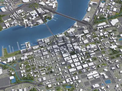 Jacksonville Low-poly 3D model