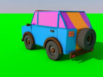 classic jeep Low-poly 3D model