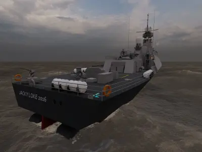 Frigate type-Warship 3D model