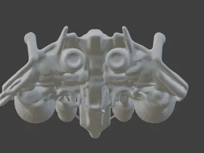 Futuristic spacecraft Low-poly 3D model