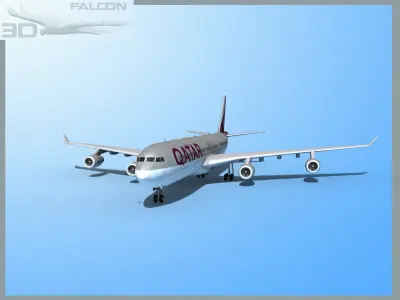 Falcon3D A340-600 Qatar 2 3D model