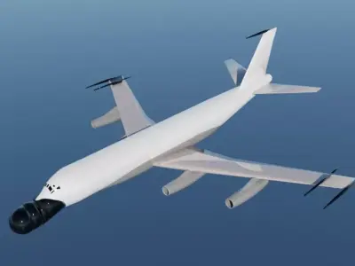 EC-135N ARIA Style Jet - Custom 1950s Aircraft Low-poly 3D model