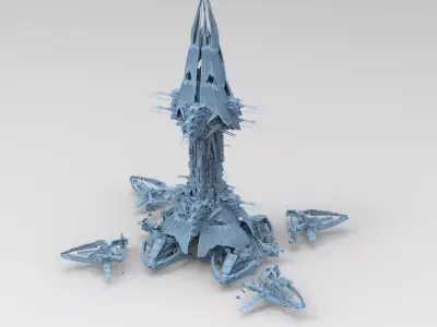 Saturn deep cloud relay tower 3D model