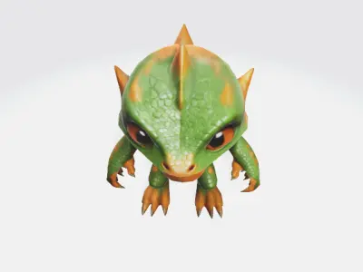 chibi lizard Low-poly 3D model
