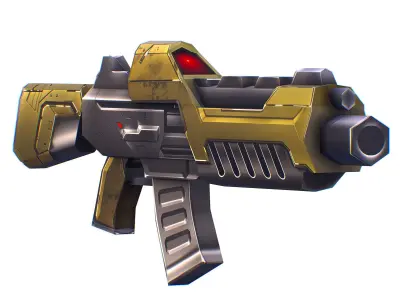 LowPoly Sci-Fi Cartoon Assault Rifle Future Low-poly 3D model