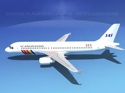 Airbus A320 LP SAS Low-poly 3D model