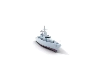Navy Frigate Warship model pack Low-poly 3D model