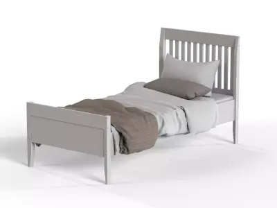 Modern Wooden Single Bed  Twin Bed Furniture - MorisonDesign  Free low-poly 3D model