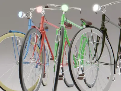 Vintage Bicycle Rigged 3D model