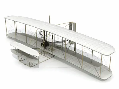 Accurate 1903 Wright Flyer 3D model