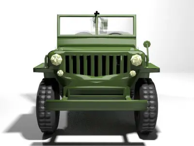 Armoured Car - Willys Jeep 3D model