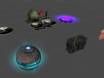 Sci-fi weapons Low-poly 3D model get